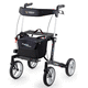 andador con ruedas con 4 ruedas / marco de aluminio / con asiento / con canasta