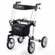 andador con ruedas con 4 ruedas / marco de aluminio / con canasta / con asiento