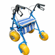 andador con ruedas con 4 ruedas / marco de aluminio / con asiento / plegable