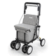 andador con asiento / 6 ruedas / marco de aluminio / plegable