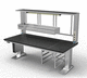 mesa de trabajo / de acondicionamiento de instrumental médico / rectangular / de altura regulable