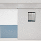 puerta de protección radiológica / con blindaje / de hospital / para sala blanca
