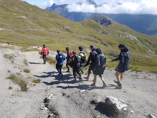 Una Joëlette en el Ultra Trail du Mont-Blanc