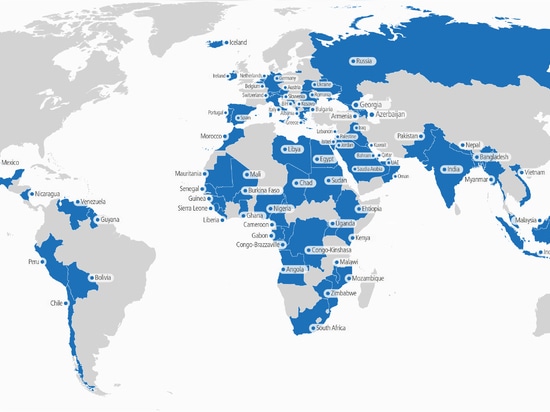 Mapa mundial de usuarios finales de SternMed