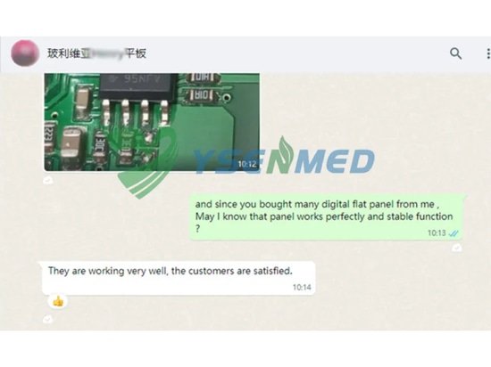 Cliente de Bolivia satisfecho con el detector de panel plano YSENMED YSFPD4343A.