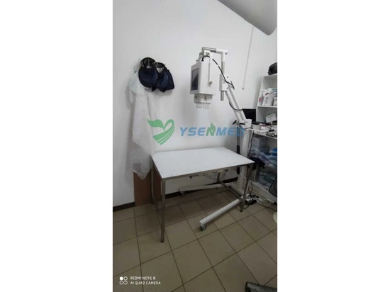 La unidad DR veterinaria portátil YSENMED YSX056-PE VET está funcionando bien en una clínica veterinaria en Rusia.