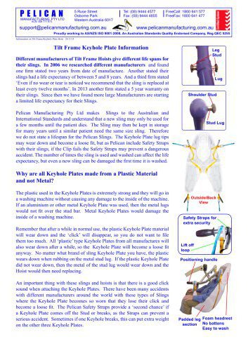 Tilt Frame Keyhole Plates Slings