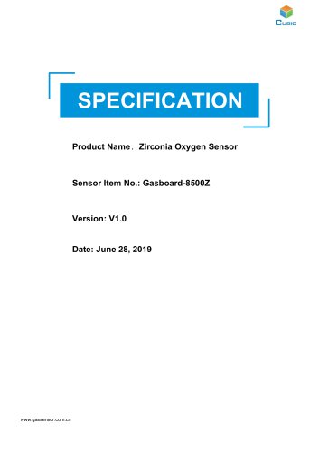 Zirconia oxygen sensor Gasboard 8500Z technical specification