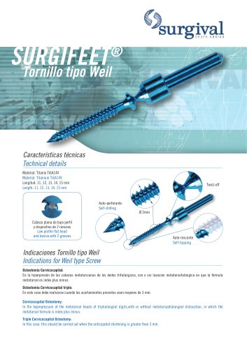 SURGIFEET TORNILLO TIPO WEIL