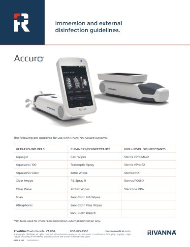 Immersion and external disinfection guidelines