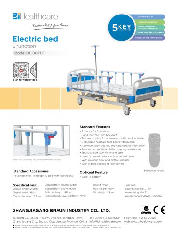 Brochure_Bsaicare electric bed(BIH007EB)_BiHealthcare