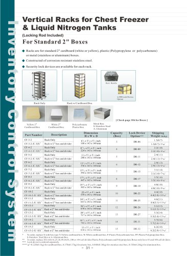 Vertical Racks for Chest Freezer & Liquid Nitrogen Tanks