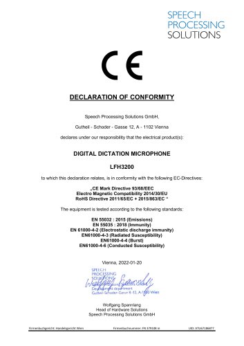 DECLARATION OF CONFORMITY  LFH3200 