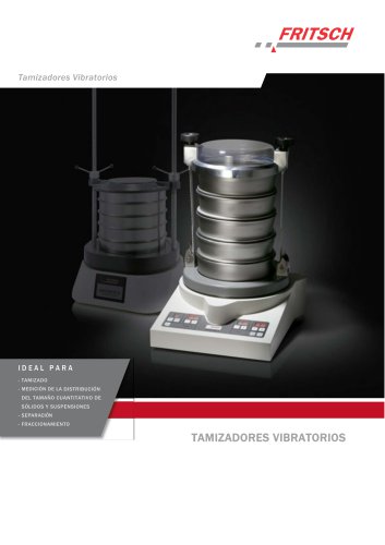 Tamizadores Vibratorios ANALYSETTE 3 Pro / ANALYSETTE 3 Spartan / ANALYSETTE 18