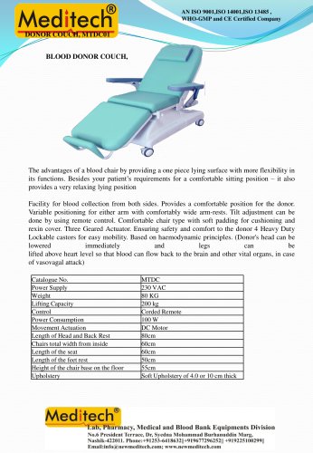 Blood donor couch 3 motors