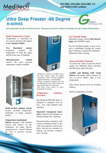 Ultra Low Plasma freezer with backup