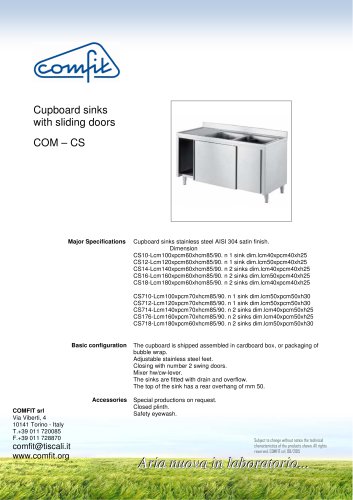 Cupboard sinks with sliding doors