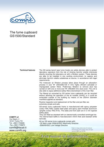 The fume cupboard GS1500 standard