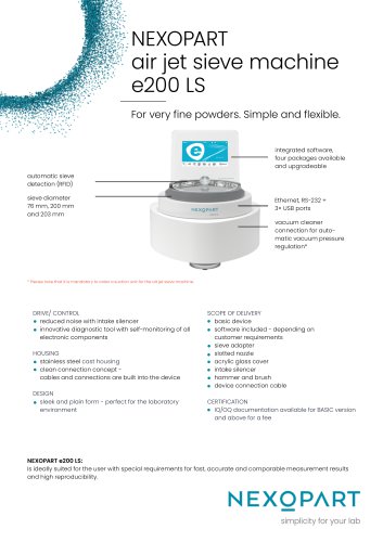 NEXOPART air jet sieve machine e200 LS
