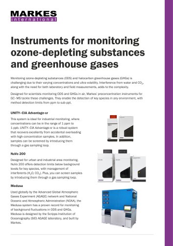 Instruments for monitoring ozone-depleting substances and greenhouse gases