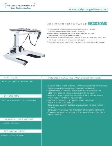 GB3030MX Rehab Motorized Table