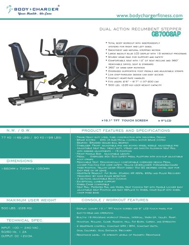 GB7008 10.1″ TFT RECUMBENT STEPPER PRO