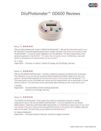 DiluPhotometer&trade; OD600 Reviews