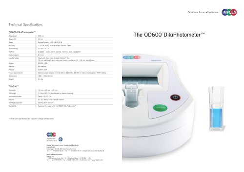 The OD600 DiluPhotometer&trade;