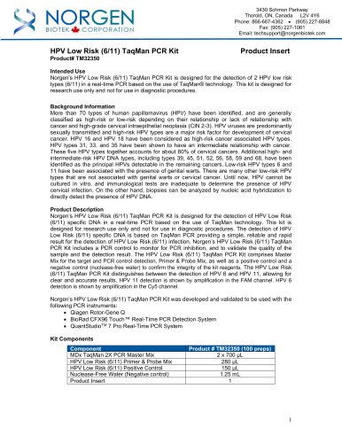 HPV Low Risk (6/11) TaqMan PCR Kit