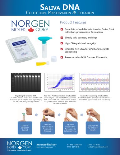 Saliva DNA Collection, Preservation & Isolation