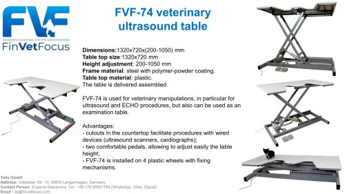 FVF-74 ultrasound table Finvetfocus