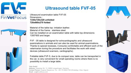 FVF - Ultrasound table FVF-05