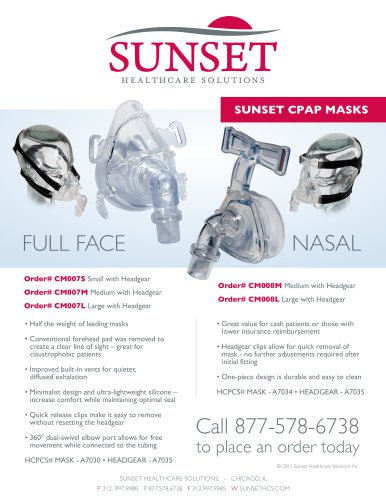 SUNSET CPAP MASKS