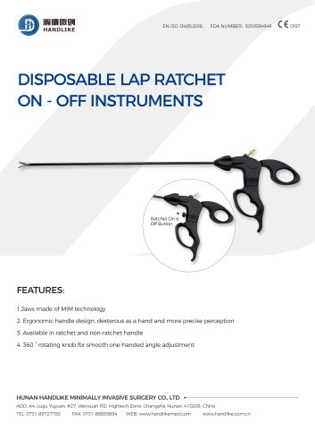 DISPOSABLE LAP RATCHET  ON - OFF INSTRUMENTS
