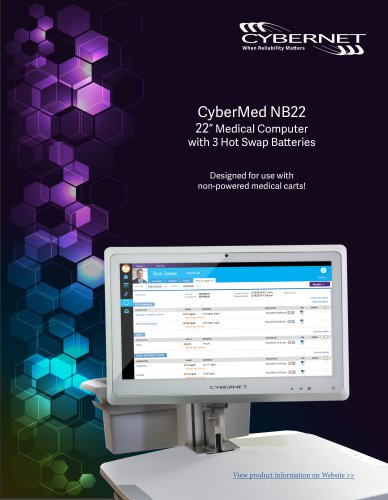 CyberMed NB22 22" Medical Cart PC with 3 Hot Swap Batteries