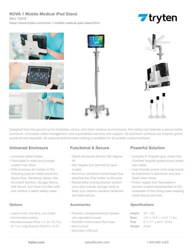 NOVA 1 mobile Medical ipad Cart