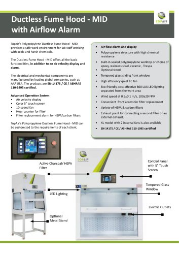 Ductless Fume Hood - MIDwith Airflow Alarm