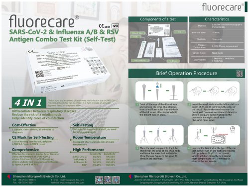 fluorecare® MF-71 SARS-CoV-2 & Influenza A+B & RSV Self-test Kit