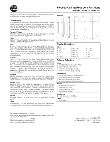 Series 700 - Floor-to-ceiling Powder Coated Steel partitions