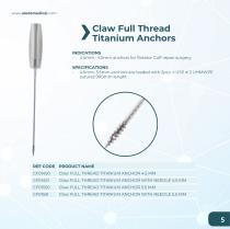 Claw Full Thread Titanium Anchors Catalog