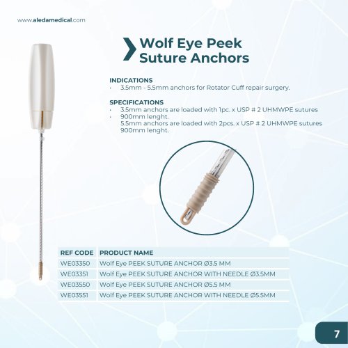 Wolf Eye Peek Suture Anchors Catalog
