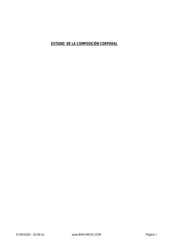 Informe - BIAcheck Analizador Composici&oacute;n Corporal 2020
