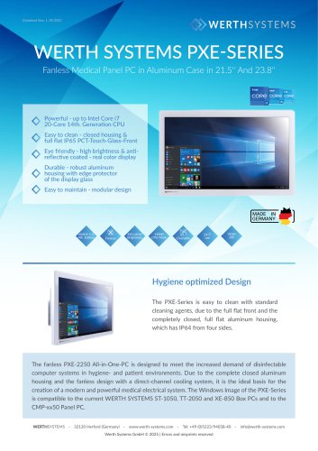 WERTH SYSTEMS PXE-SERIES