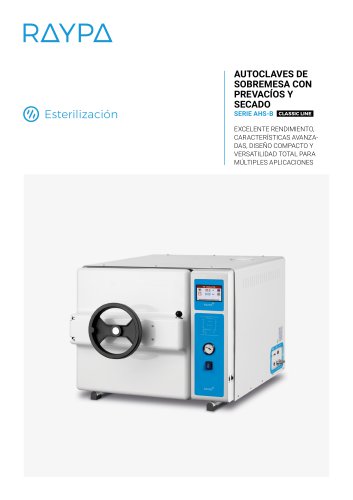 AUTOCLAVES DE SOBREMESA CON PREVACÍOS Y SECADO SERIE AHS-B