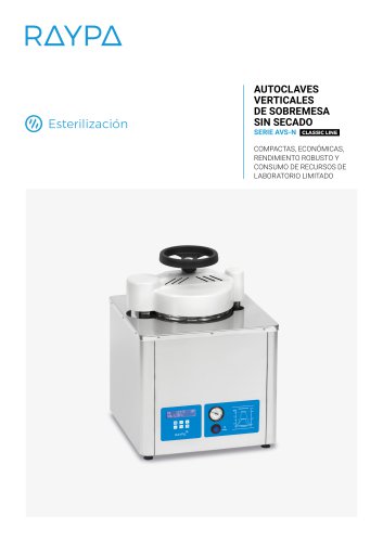 AUTOCLAVES VERTICALES DE SOBREMESA SIN SECADO - SERIE AVS-N