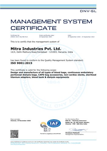 ISO 9001:2015 Certificate