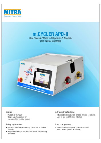 Mitra Automated Peritoneal Dialysis System (mCycler APD-II)