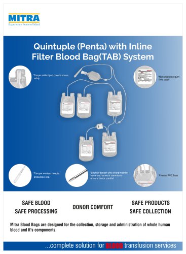 Mitra Quintuple with Inline Filter Blood Bag System