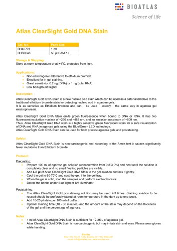 Atlas ClearSight Gold DNA Stain