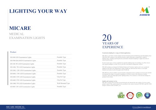 JD1500, JD1200L, JD1200J, JD1600L, JD1600J, JD1000 examination light catalogue 202405